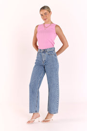 Lilly Boat Neck Tank - Pink