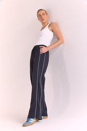 Noah Wide Pant - Navy Powder Blue Piping
