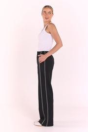 Noah Wide Pant - Black Piping