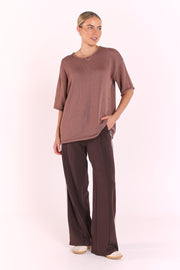 Indi Oversized Tee - Cocoa