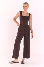 Noah Cropped Pant - Dark Chocolate
