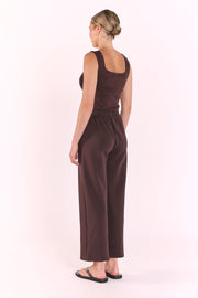 Noah Cropped Pant - Dark Chocolate