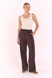 Noah Wide Pant - Dark Chocolate