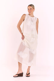 Daphne Embroidered Tank - Cream