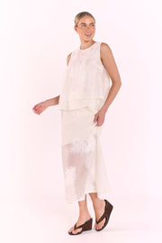 Daphne Embroidered Skirt - Cream