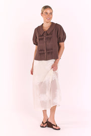 Daphne Embroidered Skirt - Cream