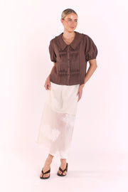 Daphne Embroidered Skirt - Cream
