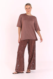 Indi Oversized Tee - Cocoa