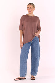 Indi Oversized Tee - Cocoa