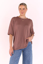Indi Oversized Tee - Cocoa