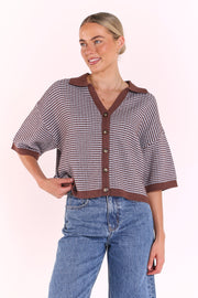 Jordan Top – Chocolate Blue Stripe