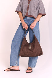 Lamarr Shoulder Bag - Chocolate Suede