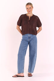 Elsie Crochet Top - Chocolate