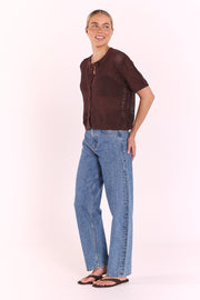 Elsie Crochet Top - Chocolate