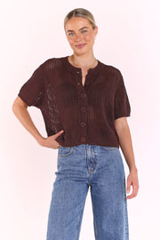 Elsie Crochet Top - Chocolate