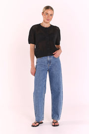 Elsie Crochet Top - Black