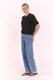 Elsie Crochet Top - Black