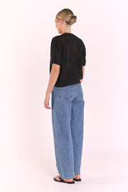 Elsie Crochet Top - Black