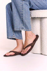 Zenobia Slide - Dark Cacao Suede
