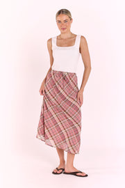 Riley Skirt - Pink Check