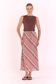 Lilly Boat Neck Tank - Chocolate