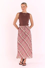 Riley Skirt - Pink Check