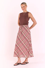Riley Skirt - Pink Check