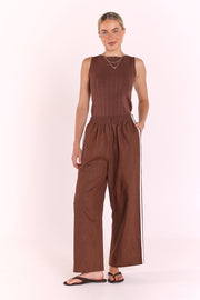 Marley Cropped Pant - Cream Stripe
