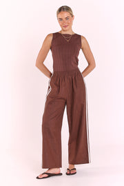 Marley Cropped Pant - Cream Stripe