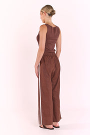 Marley Cropped Pant - Cream Stripe