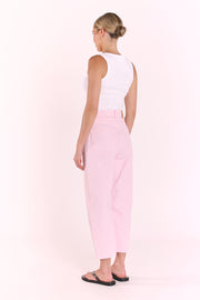 Lola Cropped Barrel Jean - Pink