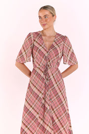 Jackie Dress - Pink Check