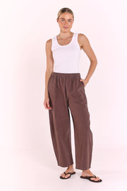 Eleanor Barrel Pant - Chocolate