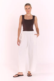 PRE-ORDER Eleanor Barrel Pant - White