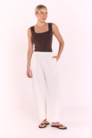 PRE-ORDER Eleanor Barrel Pant - White
