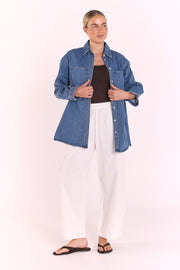 PRE-ORDER Eleanor Barrel Pant - White