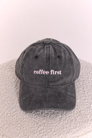Gigi Washed Denim Cap - Coffee First Charcoal