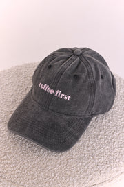 Gigi Washed Denim Cap - Coffee First Charcoal