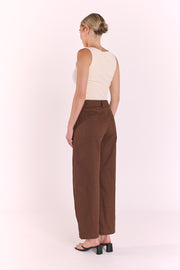 Charlie Barrel Pant - Chocolate