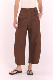 Charlie Cropped Barrel Pant - Chocolate