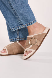 Sweden Flat - Taupe Suede