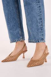 Koscuszkio Heels - Tan Weave