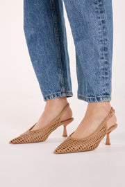 Koscuszkio Heels - Tan Weave