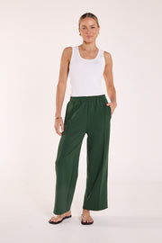 Noah Cropped Pant – Forest Pink Stripe