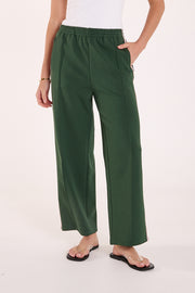 Noah Cropped Pant – Forest Pink Stripe