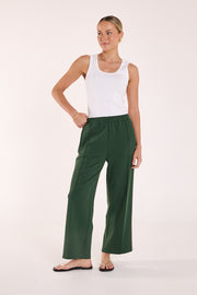Noah Cropped Pant – Forest Pink Stripe