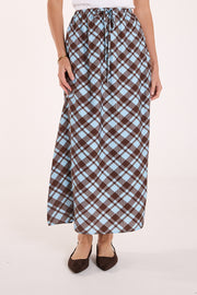 Loretta Skirt - Blue Chocolate Check