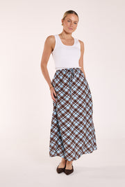 Loretta Skirt - Blue Chocolate Check