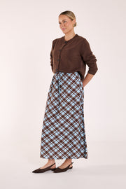 Loretta Skirt - Blue Chocolate Check