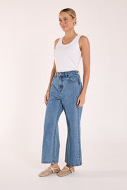 Stevie Cropped Jean - Deep Blue
